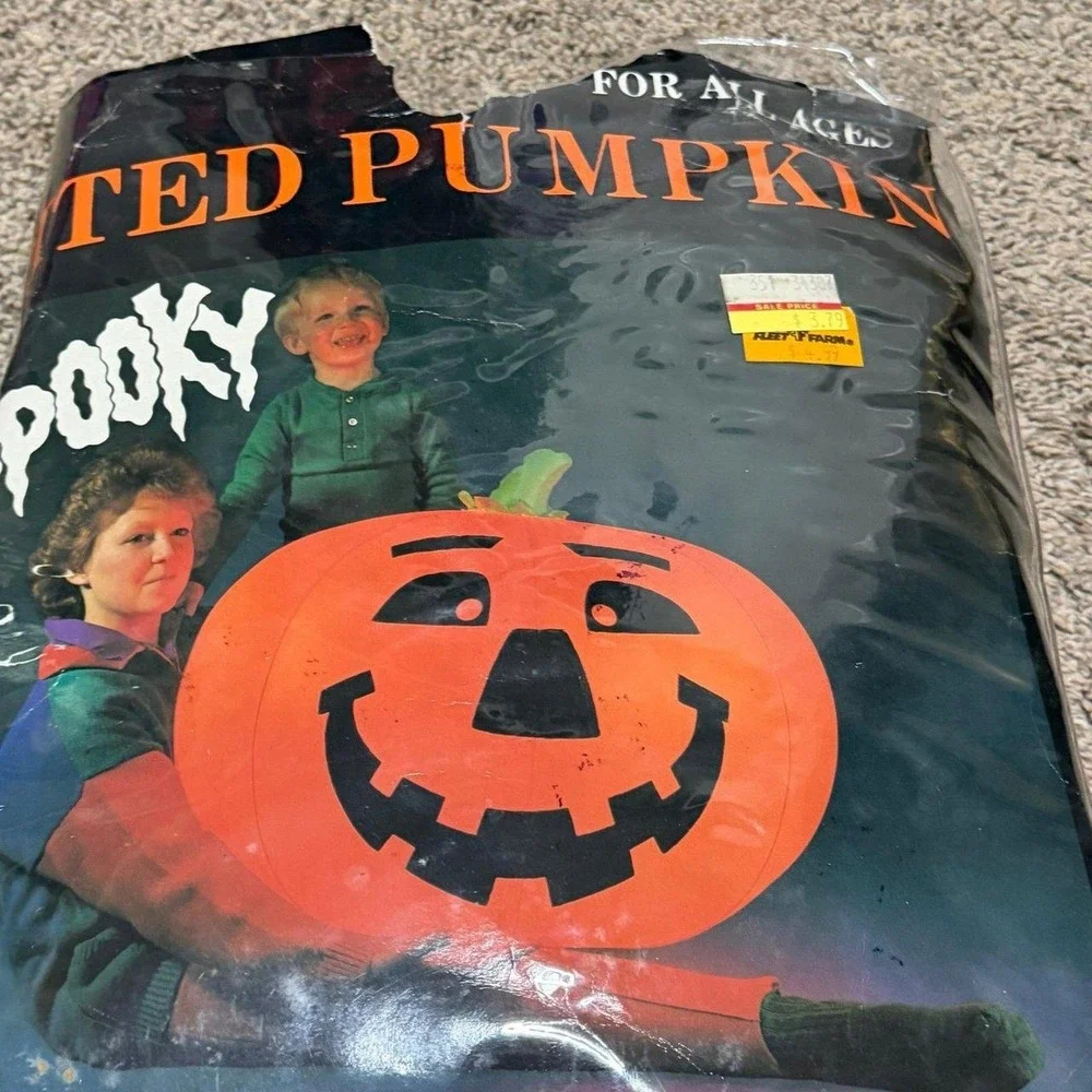 Vintage 1987 Halloween Inflatable Ghost Pumpkin Yard Decor Lot Trade Source 30